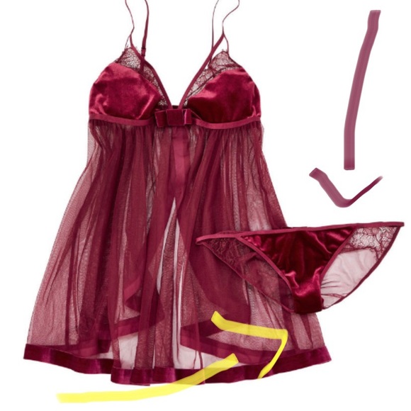 ADORE ME Isabeau Red Velvet Panty XS NEW - Picture 1 of 7